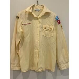 Vintage Boys Scouts of America uniform/button up. DC patches! Size 12 small/M